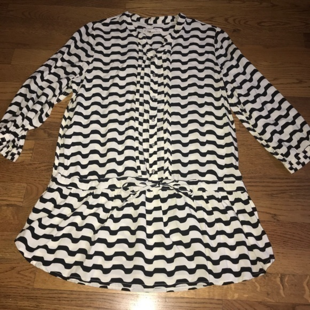 Isabel‎ Sinclair swizzle stripe tunic black white M